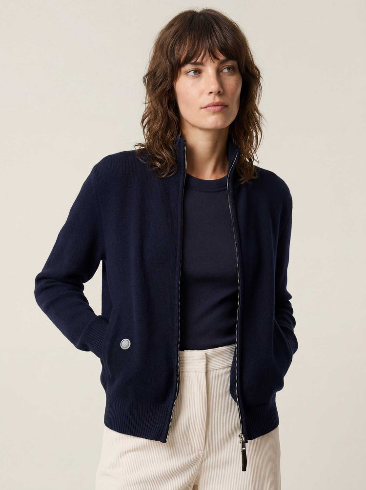 The Everyday Zip Through Jumper Pacific Blue Image