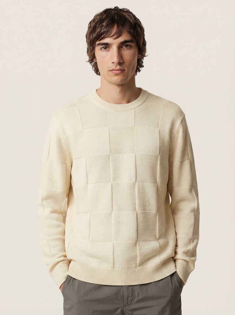 The Textured Crewneck Jumper Raw White Image