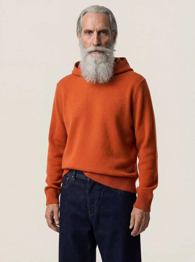 The Signature Merino Hoodie Burnt Orange Image