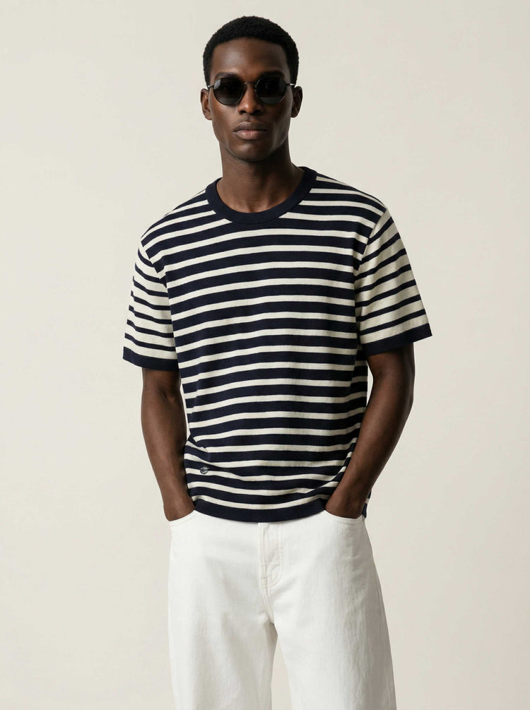 The Stripe T-Shirt Pacific Blue Image