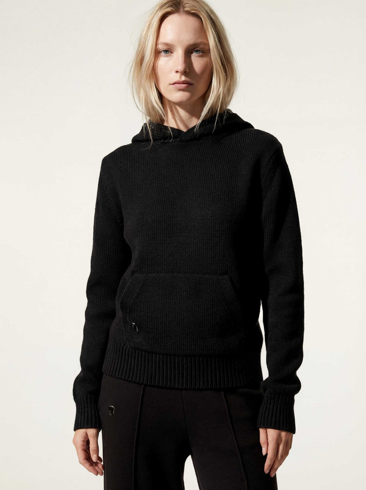 The Chunky Knit Hoodie Anthracite Black Image