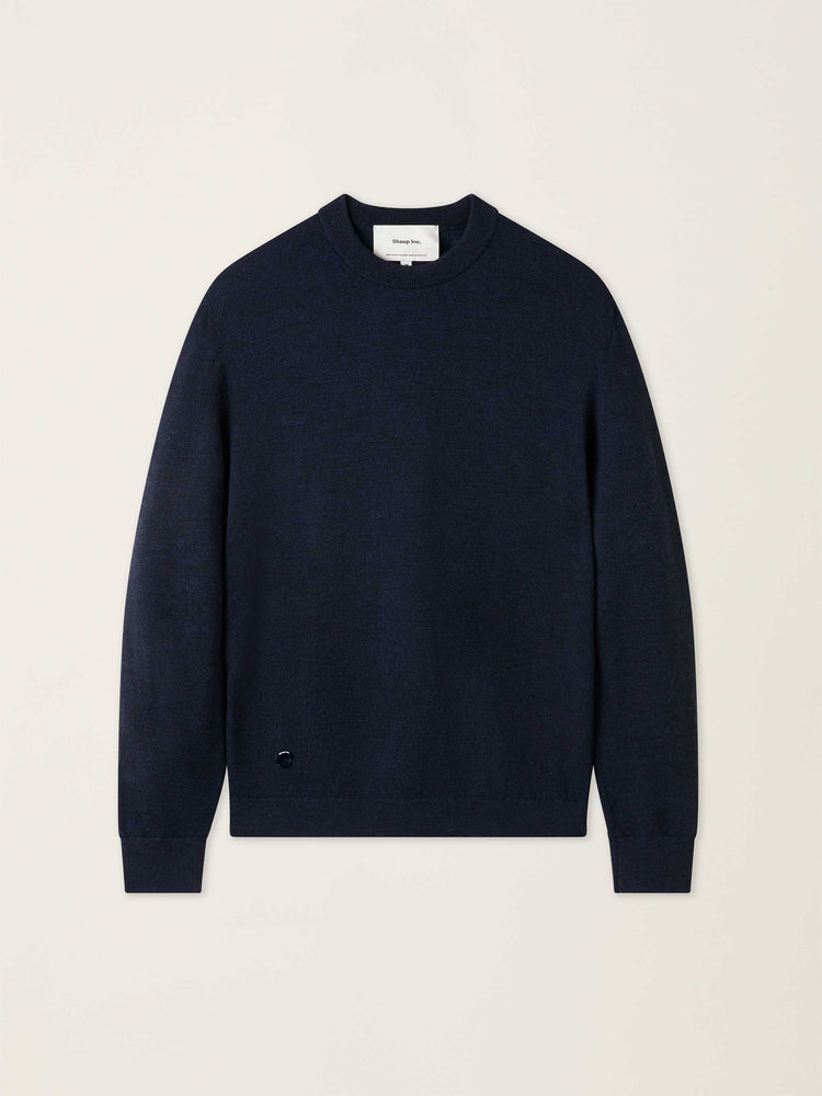 The Fine Knit Crewneck Pacific Blue Image