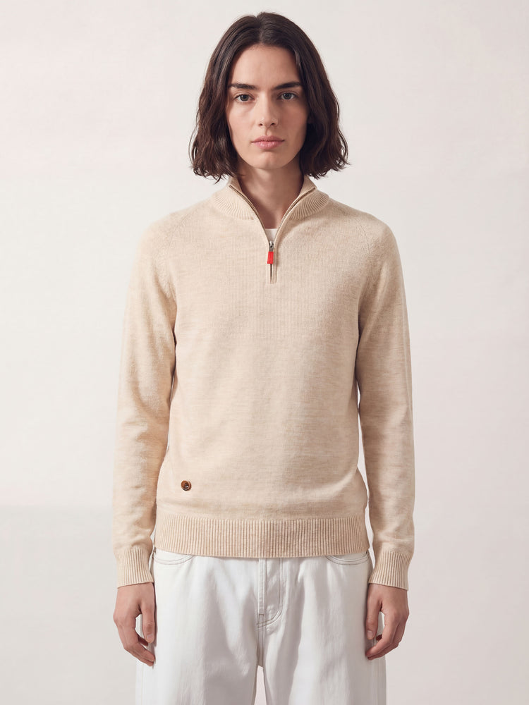 The Half Zip Almond White Image
